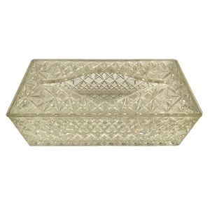 MCM Vintage Atomic Starburst Clear Acrylic Plastic Tissue Box